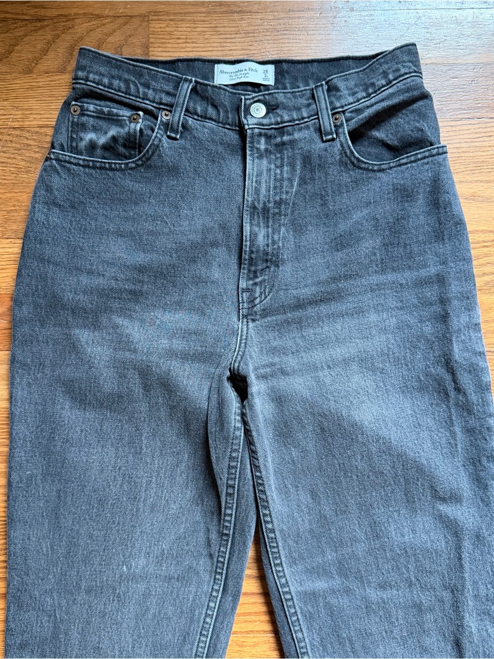 Abercrombie & Fitch Women’s Black 90’s Straight Ultra High-Rise Jeans Curve Love